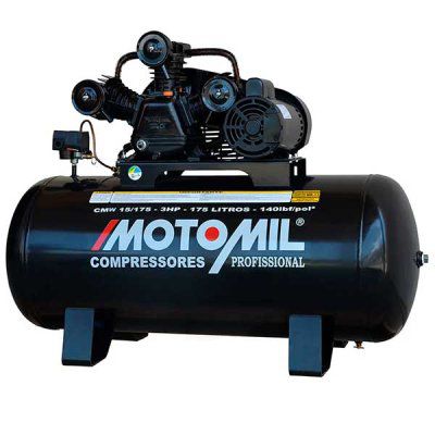 Compressor de Ar Profissional 15 Pés 3,0HP 175L Bivolt 110/220V Mono