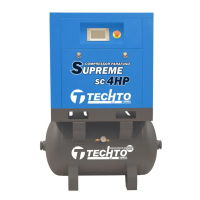 Compressor de Parafuso Reserv 4hp 10bar - Techto Supreme SC 150L