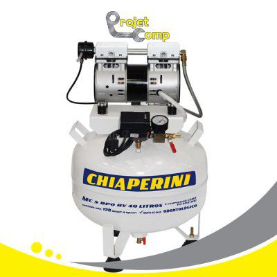 Compressor de Ar Odontológico BPO 5 pcm 40 litros Isento de Óleo - CHIAPERINI